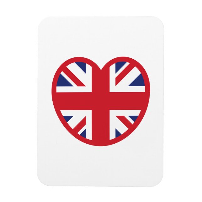 United Union Jack Flagga Heart Magnet (Vertikal)