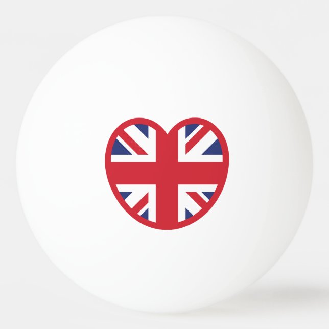 United Union Jack Flagga Heart Pingisboll (Framsidan)