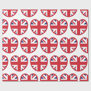 United Union Jack Flagga Heart Presentpapper