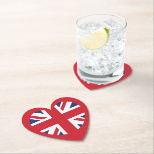 United Union Jack Flagga Heart Underlägg Papper