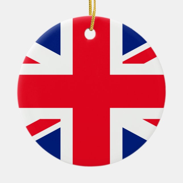 United Union Jack Flagga Julgransprydnad Keramik (Framsidan)