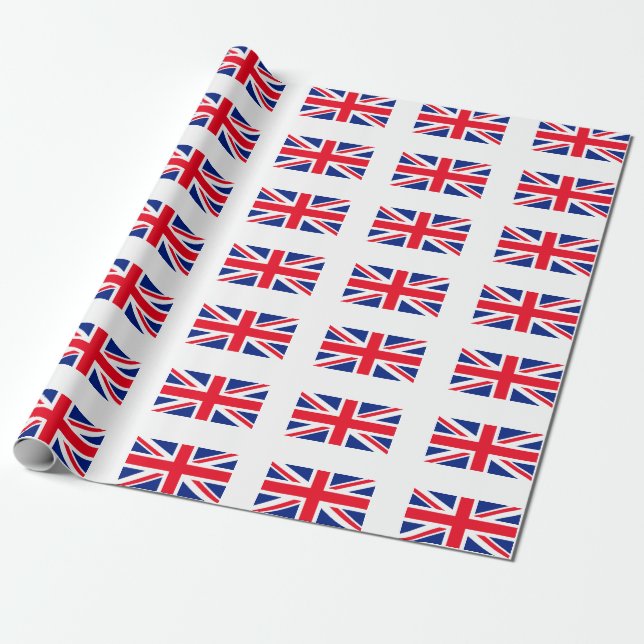 United Union Jack Flagga Presentpapper (Utrullad)