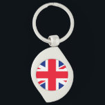 United Union Jack Flagga Swirl Silverfärgad Nyckelring<br><div class="desc">United Union Jack Flagga</div>