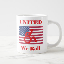 United We Roll - Wheelcourt & American Flagga Jumbo Mugg