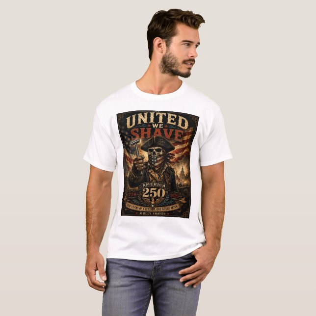 United We Shave T-Shirt (Hel framsida)