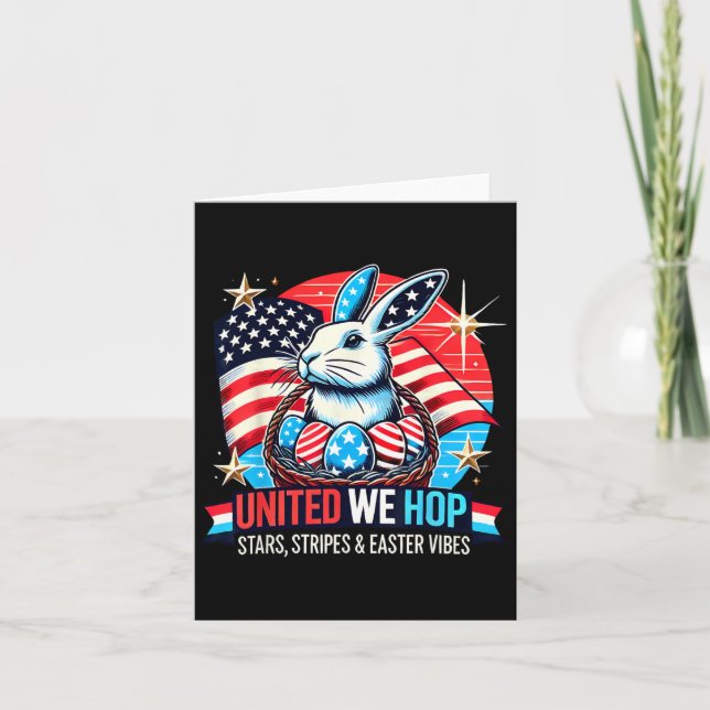 United We Skutt - Patriotic Påskhare Usa Pride Kort (Framsida)