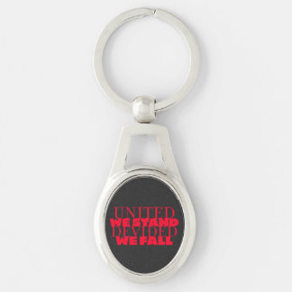 United we stand Acrylic Keychain Ovalt Silverfärgad Nyckelring