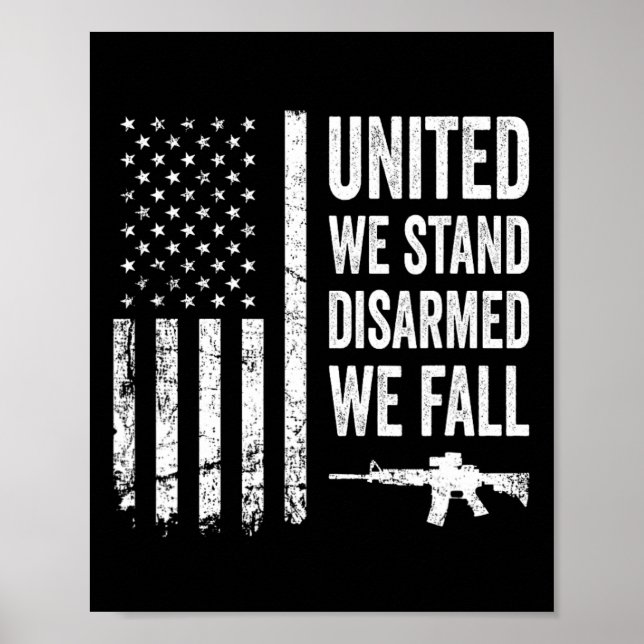 United we stand-avväpnad vi faller - Gun Höger Ame Poster (Framsidan)