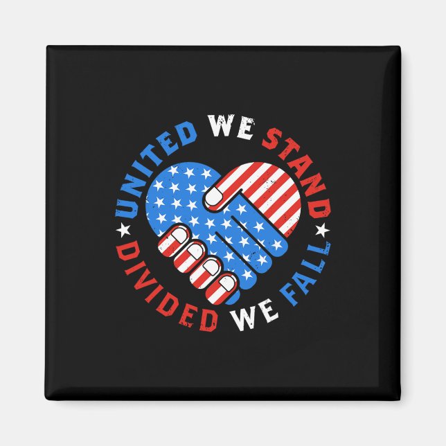 United we stand Divivive Vi Fall US American Flagg Magnet (Framsidan)