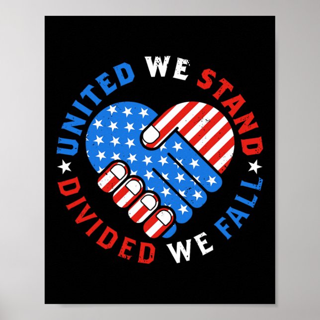 United we stand Divivive Vi Fall US American Flagg Poster (Framsidan)
