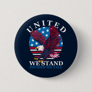 United we stand - Eagle och American Flagga Knapp