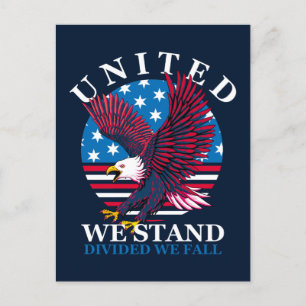 United we stand - Eagle och American Flagga Vykort