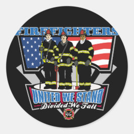United We stand Firefighters Runt Klistermärke