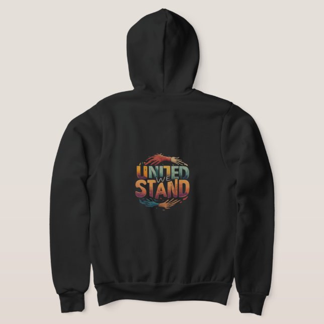"United we stand" Fullt-Zip Hoodie. T-Shirt (Laydown Baksida)