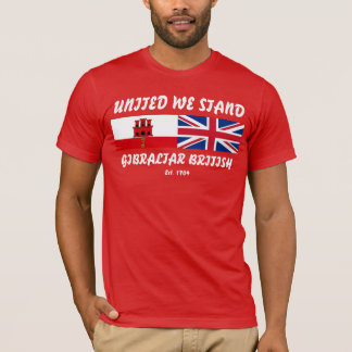 United We stand Gibraltar British Tshirt T-shirt