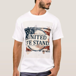 United We Stand Patriotic American Flag Watercolor T Shirt