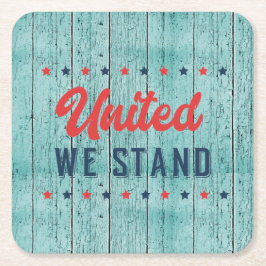 United We stand Patriotic Underlägg Papper Kvadrat
