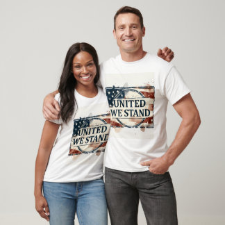United We Stand Patriotisk Amerikansk Flagga Akvar T Shirt