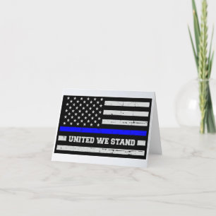 United We stand Police Flagga Tack Kort