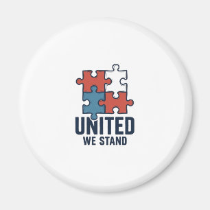 United We Stand Pusselbit Patriotisk T-Shirt Desig Magnet