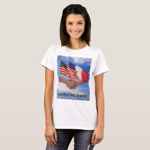 United we stand USA & Frankrike Women's Basic T-Sh T Shirt