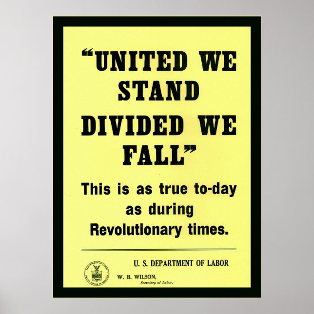United we stand ~ Vintage Patriotic Poster (Framsidan)