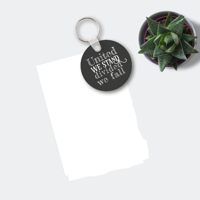 United we stand white black motivation script nyckelring (Skapare uppladdad)