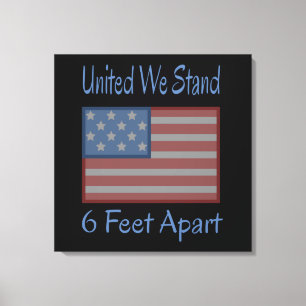 United we står 6 fot bredvid USA flagga Canvastryck