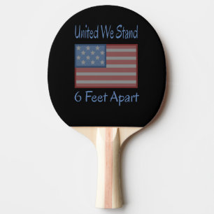 United we står 6 fot bredvid USA flagga Pingisracket