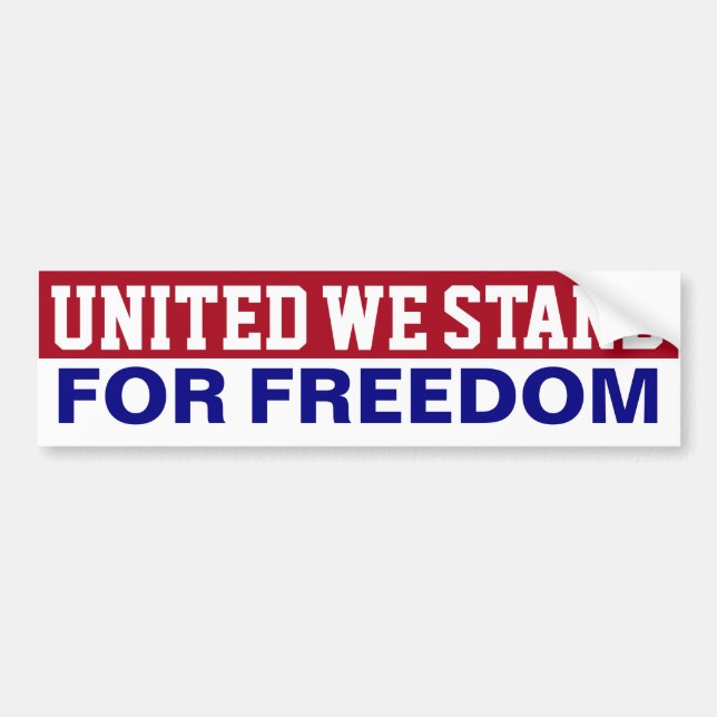 United we står för Freedom Bumper Sticker Bildekal (Framsidan)