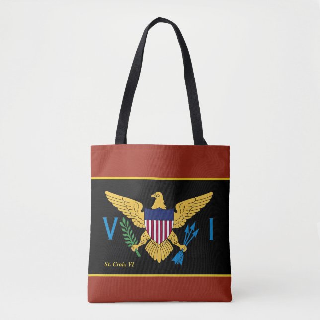 Unites Stater Virgin Islands Flagga Tote Bag Tygkasse (Framsida)