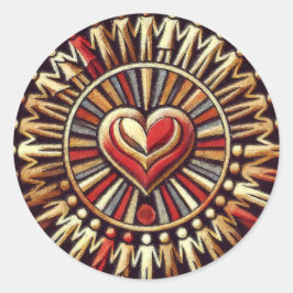 Unitets hjärta: Weltfrieden - World Peace Sticker Runt Klistermärke