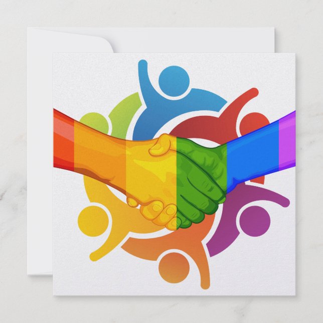 Unity 2 Rainbow Händer-inbjudan Inbjudningar (Framsida)