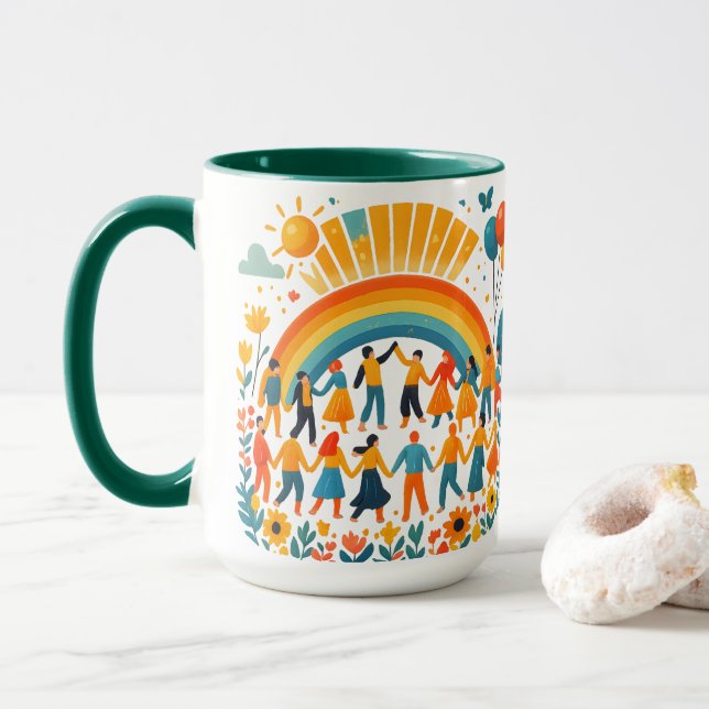 Unity and Diversity Rainbow Ceramic Mug Mugg (Med munk)