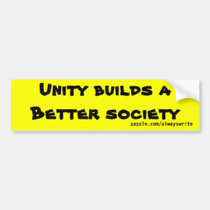 Unity bygger ett bättre samhälle med stötfångare bildekal