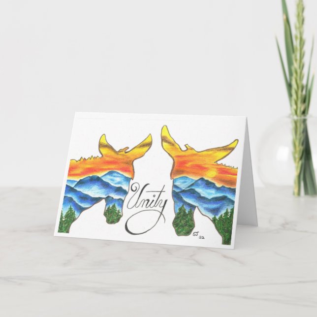 Unity Canyon Mules av Sherry Jarvis Folke Card Kort (Framsida)