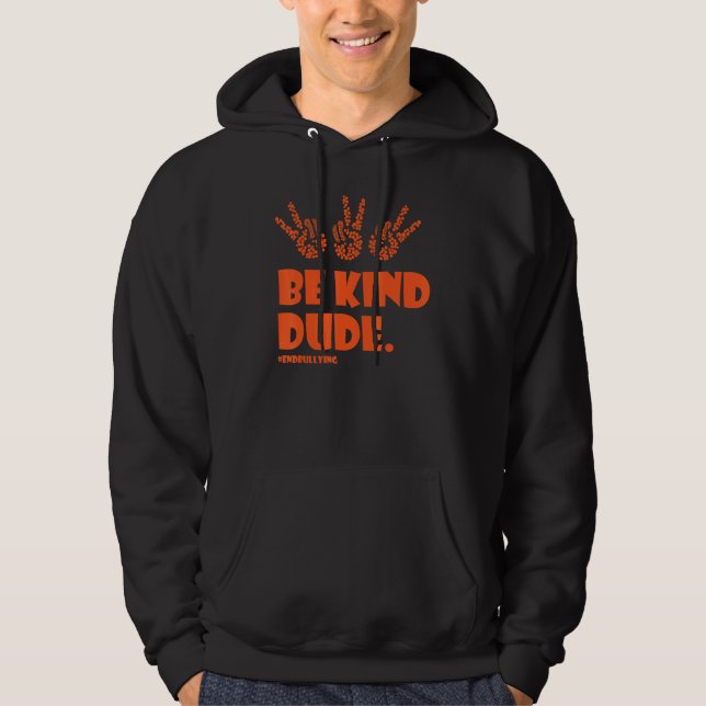 Unity day be kind dude peace dot sign Orange Anti  Hoodie (Framsida)