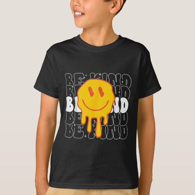 Unity Day Be Kind Kindness Smile Face Orange Groov T Shirt (Framsida)