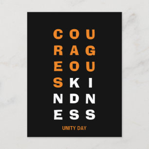 Unity Day COURAGEOUS KINDNESS Anti Bulling Vykort