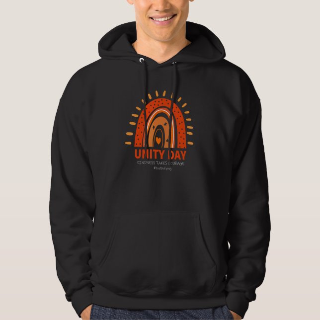Unity Day Kindness Takes Courage Anti Bullying Pea Hoodie (Framsida)