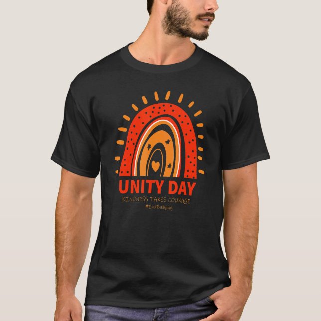 Unity Day Kindness Takes Courage #endbullying Rain T Shirt (Framsida)