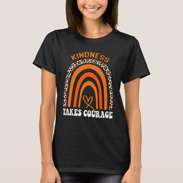 Unity Day Orange Kindness Takes Courage T Shirt (Framsida)