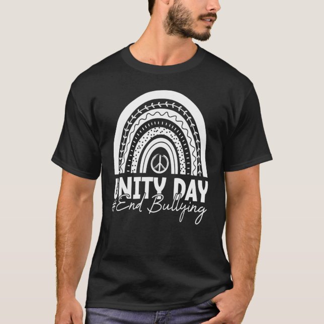UNITY DAY Orange Rainbow Anti Bullying  And Be Kin T Shirt (Framsida)