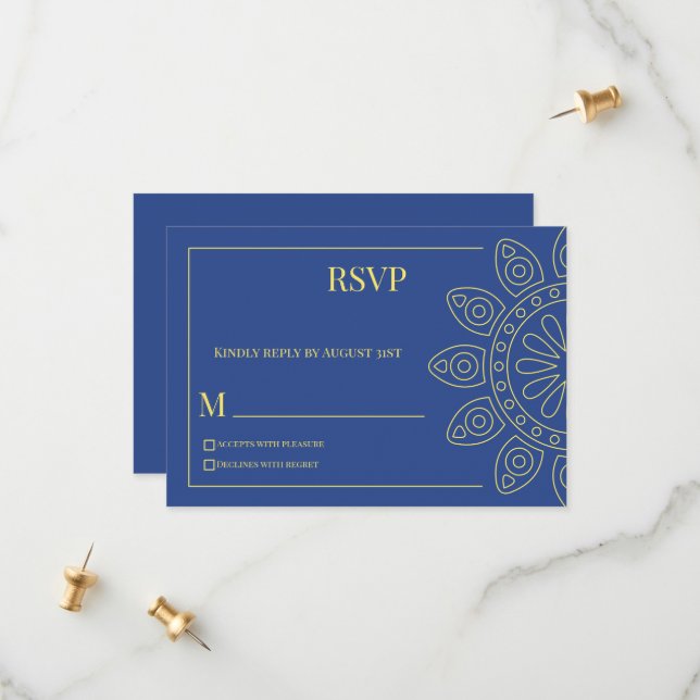 Unity in Bloom Blue Response Card Spara Datumet (Fram/Back In Situ)