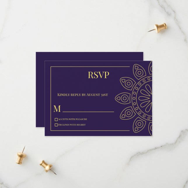 Unity in Bloom Purple Response Card Spara Datumet (Fram/Back In Situ)