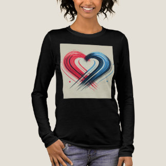 Unity in Rörelse - Red & Blue Abstrakt Heart Shirt T