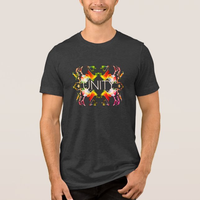 "Unity" Mandala Red Gult White Grönt Design T Shirt (Framsida)