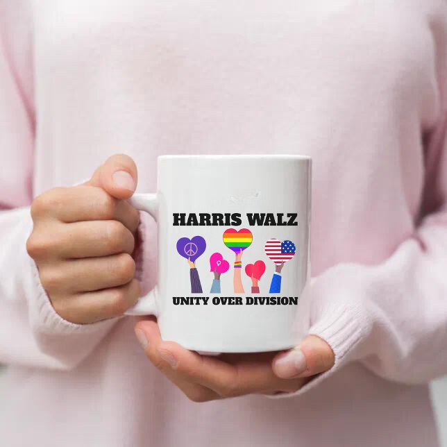 Unity over Division Kamala Harris Tim Walz Kaffemugg (Skapare uppladdad)