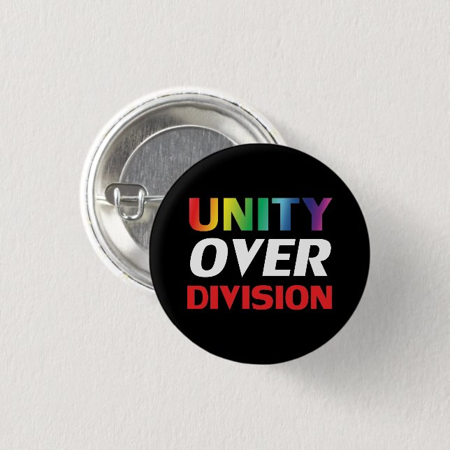 Unity over Division - lgbtq, lgbt pride, black Knapp (Framsida & baksida)