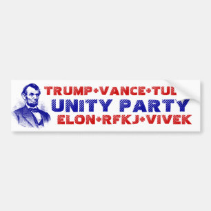 UNITY PARTY Trump Vance Tulsi Elon RFKJ Vivek Bildekal
